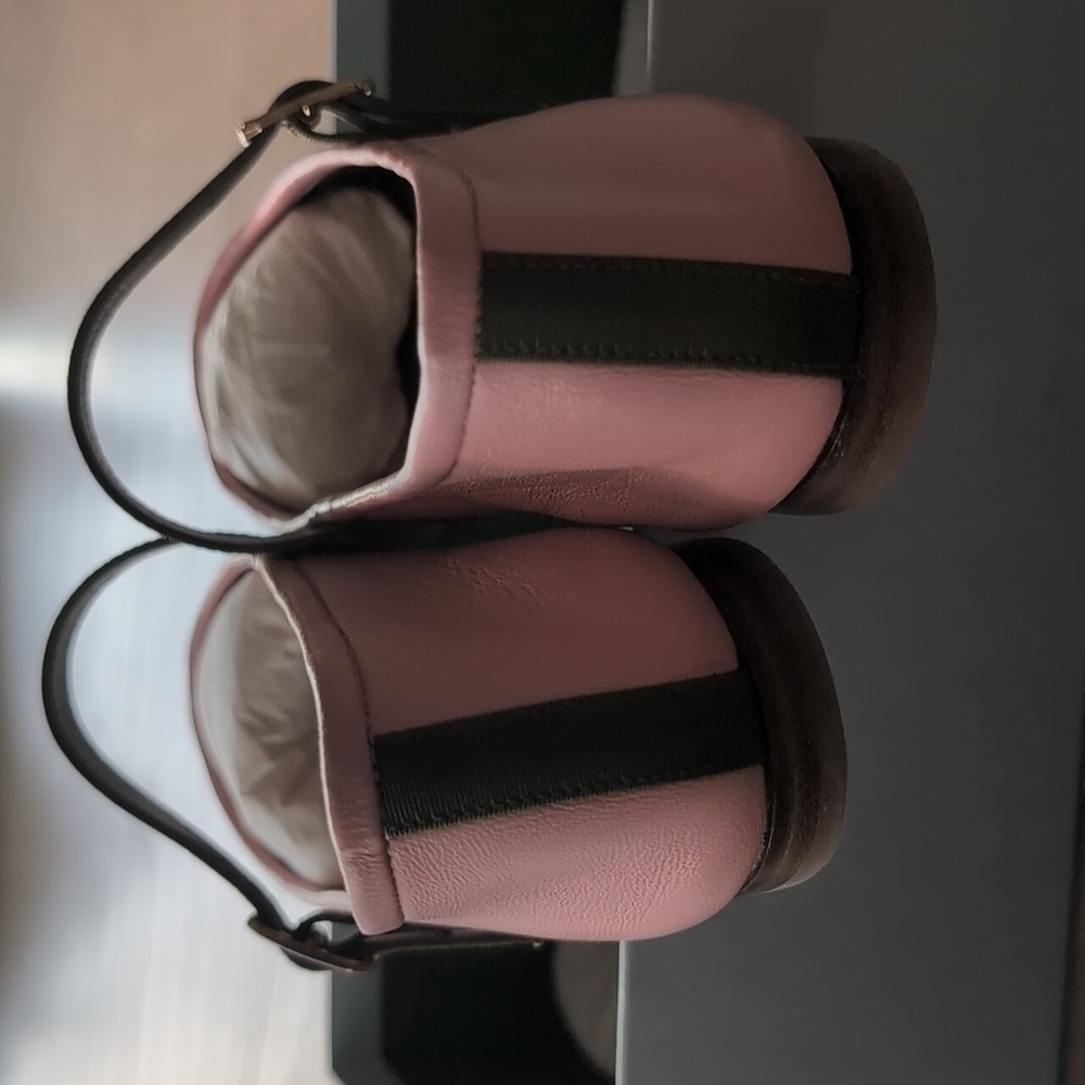 Margaux Pink Flats with Green Strap - Picture 5 of 6